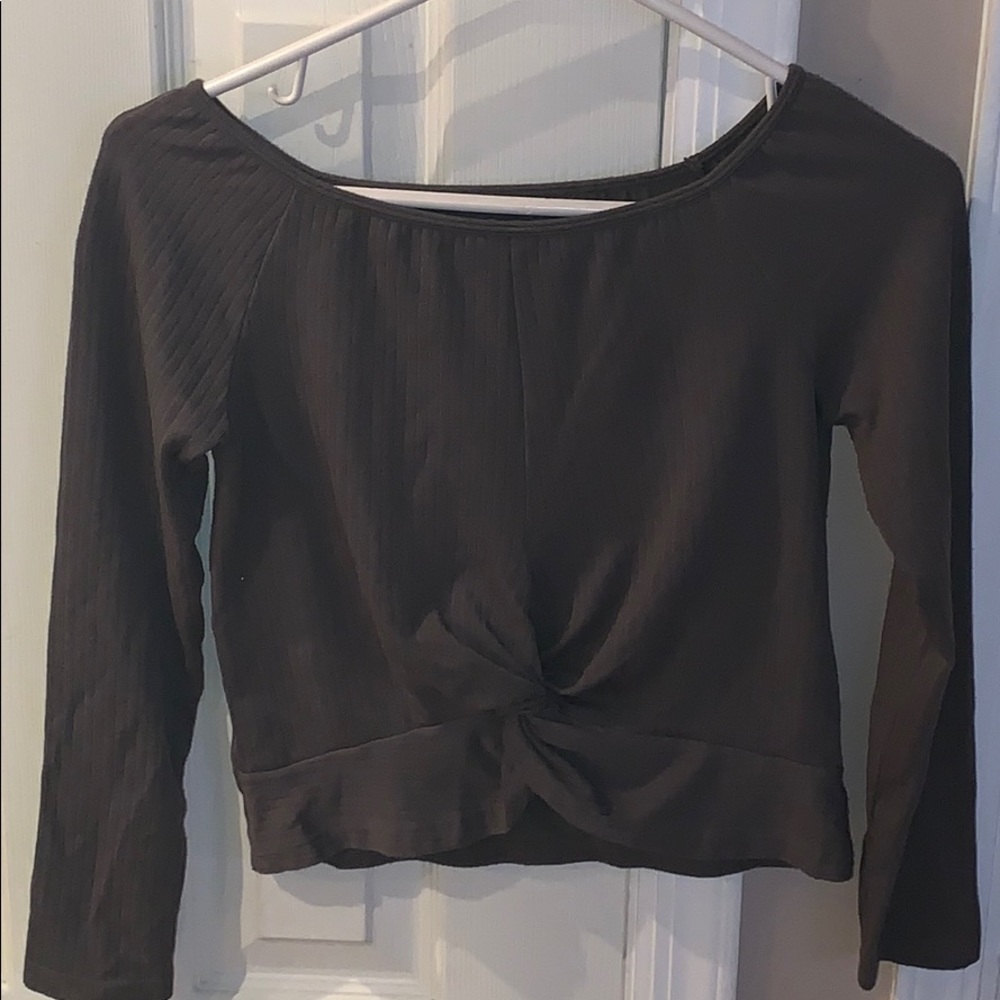 army green crop top